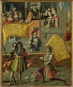 A Disarmed Knight on One Knee by French School